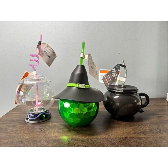 Target Bullseye light up bundle of Halloween cups Witches Disco Ball Cauldron Ma - Picture 1 of 7